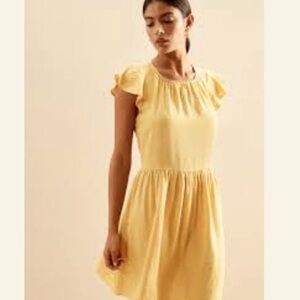 Banana Republic Linen Blend Flutter Dress in California Calm Size Large